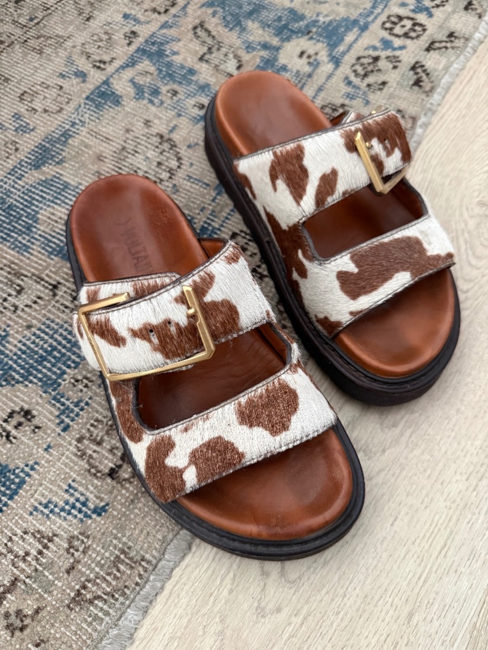 ZADIG & VOLTAIRE cow print sandals.